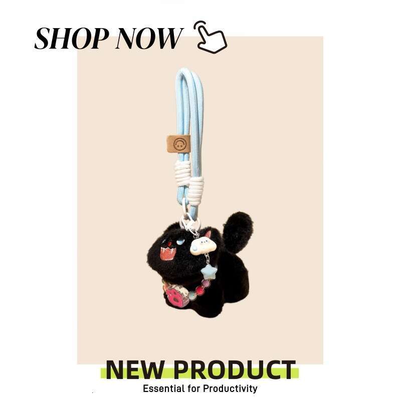 Girly Pink Fluffy Charm Cute Cat Keychain Plush Toy Bag Pendant Gift