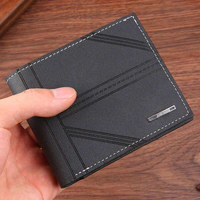 Men's Mens Short Youth Fashion Horizontal Soft Leather Business Credit ID Card Holder Wallet Billfold Purse