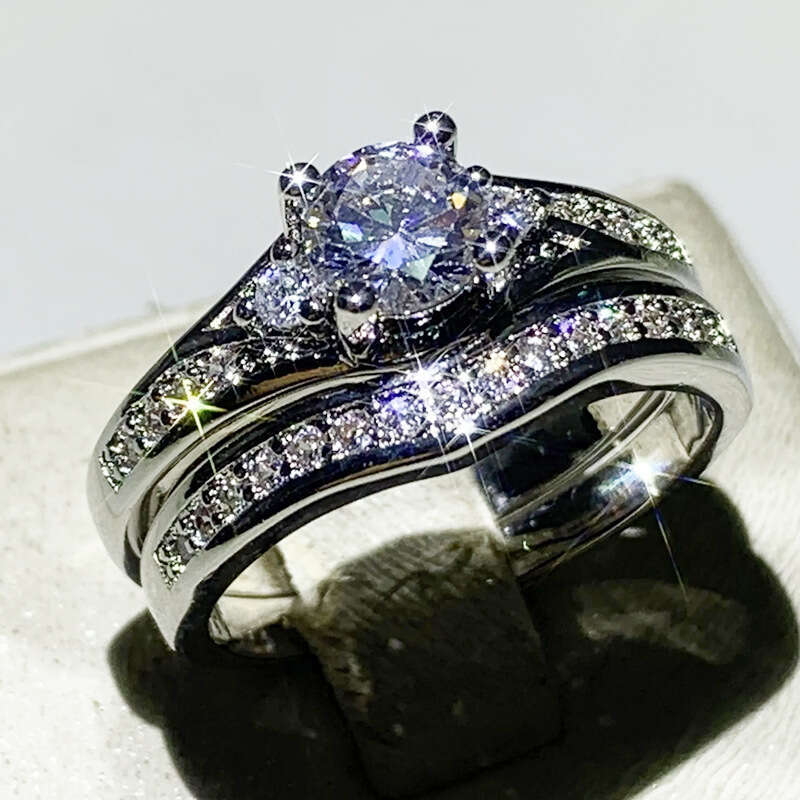 Fashion Luxury Wedding Ring Designer Band Ring for Women Men Elliptical Rings Zircon Inlay Copper with Silver Festival Proposal Gift