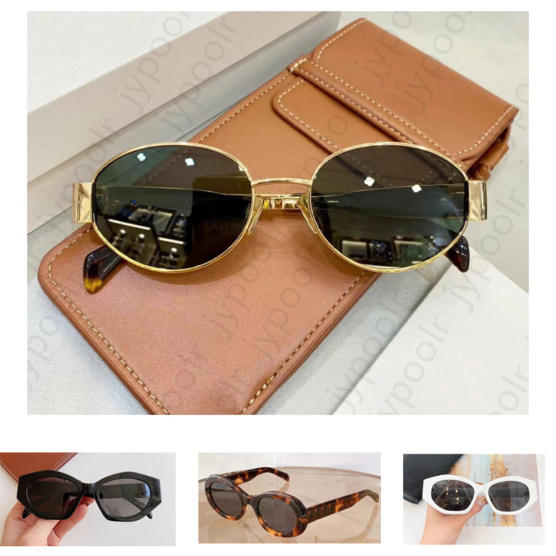 High quality Designer Sunglasses Oval Metal Frame Women Sunglasses Street Photography Fashion sunglasses Retro Small Round Frame Sexy Glasses With Box