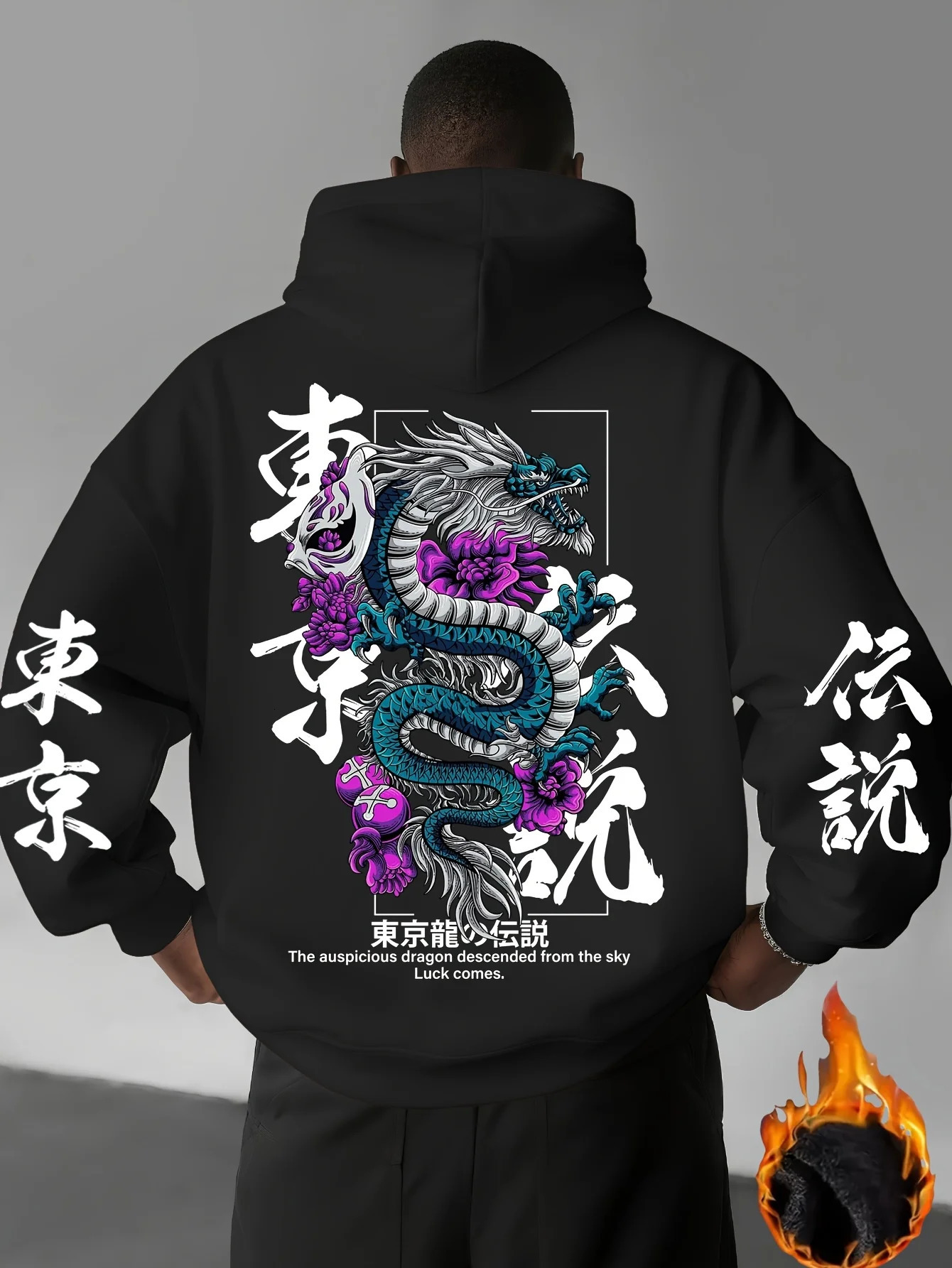 Japan Dragon Pattern Chinese-style Men Women Pullover Hoodie Sweatshirt Harajuku Y2K Sports Casual Loose Fall-winter Adult Top 260311