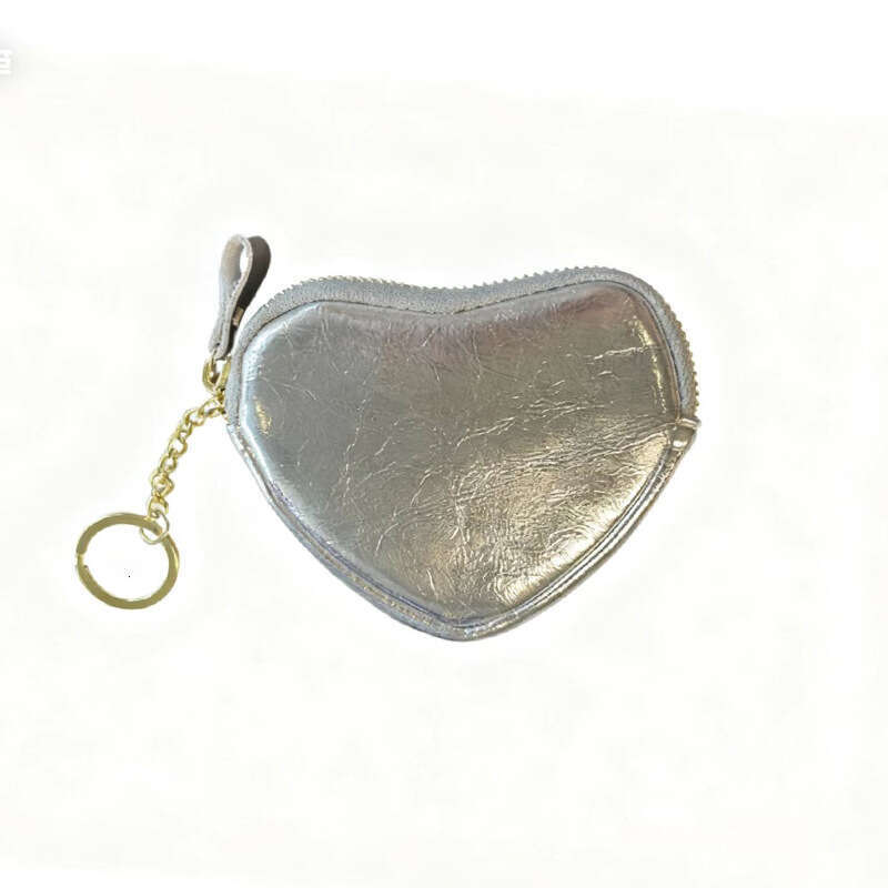Luxury fashion wallet Korean Niche Heart Shaped Pendant Purse For Women New High End Cowhide Coin Card Holder Earphone Bag Zipper Keychain