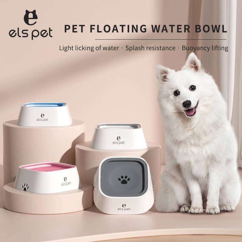 Elspet Drinking Water Floating Non-Wetting Mouth Vehicle mounted floating Dog Cat Bowl Without Spill 1L water dispense 26Y0312