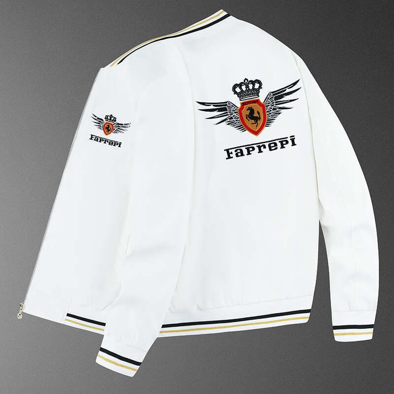 New Casual For Men, Embroidered High-End Baseball Light Luxury Jacket, Trendy Top, Men's Heavy-Duty Jacket