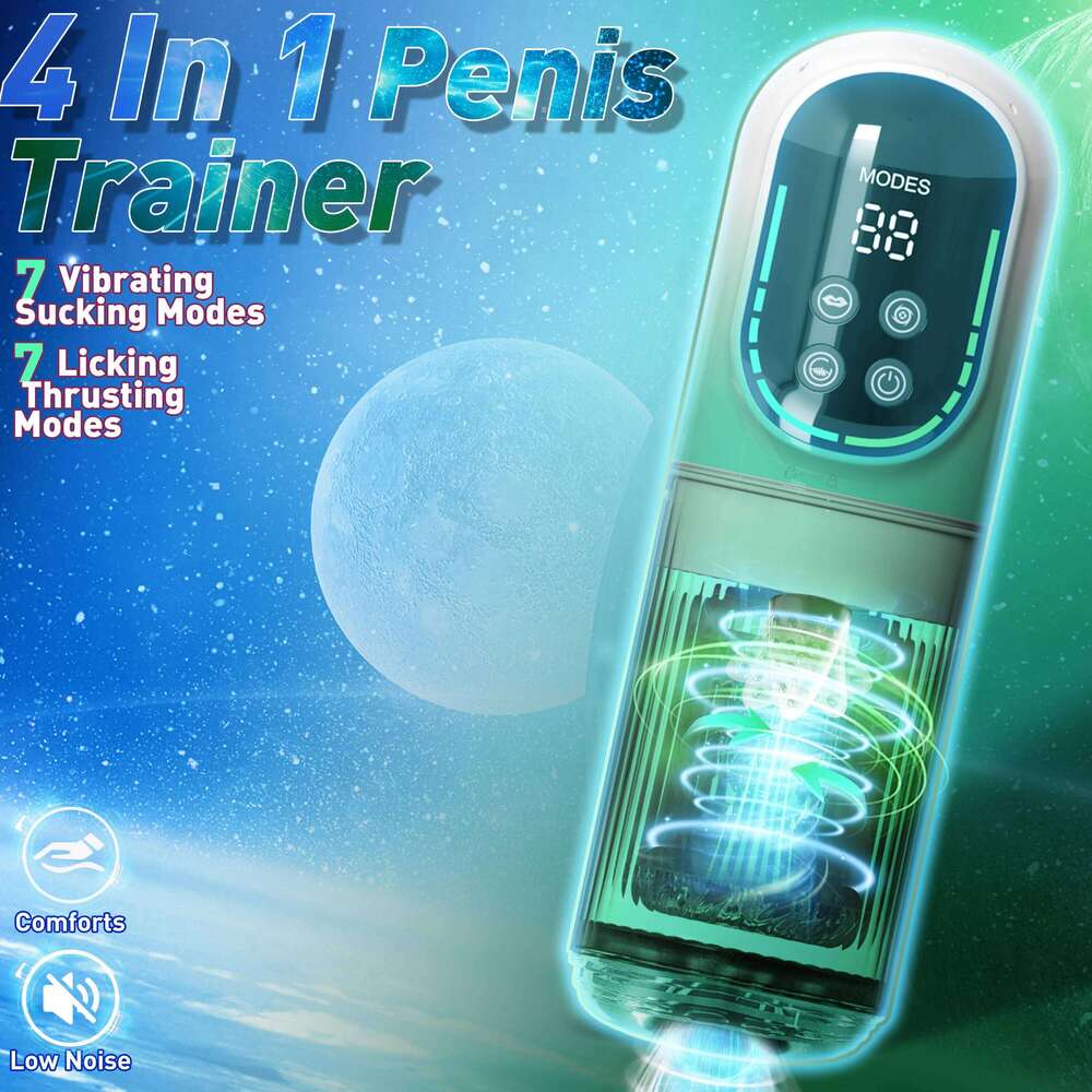 Automatic Rotating Masturbator LCD Vacuum Hydrotherapy Sex Toy 7 Types Of Push In Vibration Male Specific Z260312
