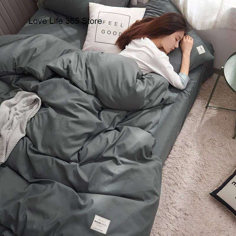 Black Hearts Love Pink Bedding Set Nordic Style Bed Linen With Pillowcases Home Textile Girls Duvet Cover King Queen Twin Cute H260312