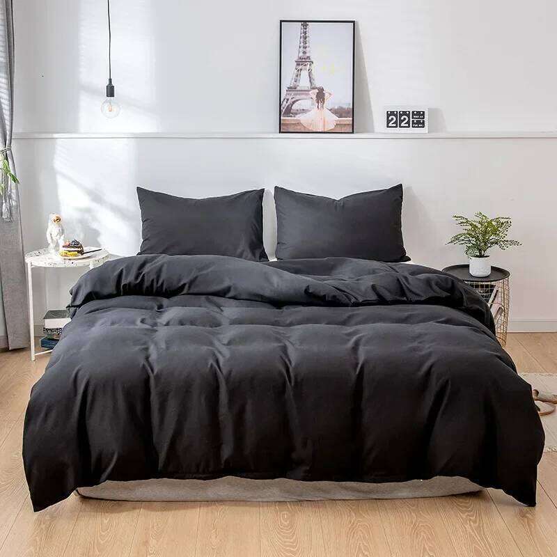 Nordic Solid Color Sanding Duvet Cover 220x240 Single Double Queen King Simple Bedding Set Pillowcase Bedclothes No Bed Sheet H260312