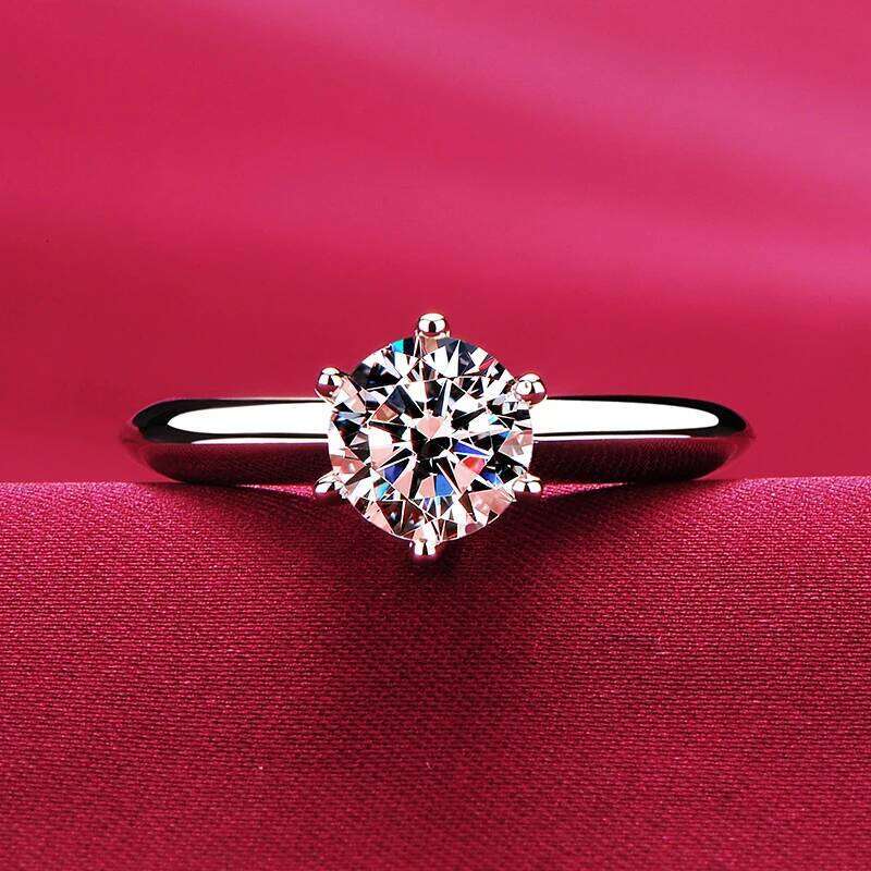 2020 Solitaire 1ct Lab Diamond Ring Real 925 sterling silver Engagement Wedding band Rings for Women Bridal Party Jewelry H260312