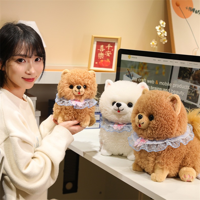Cute Pomeranian Plush Doll Lovely Pet Stuffed Toy Pillow Popular Cute Plush Toy Perfect Gift
