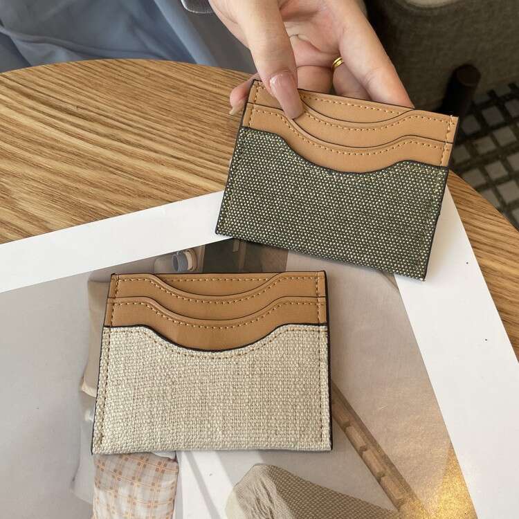 Luxury fashion wallet Ultra Thin Ins Style One Piece Holder New Model For Men And Women High End Cotton Linen Mini Card Holder