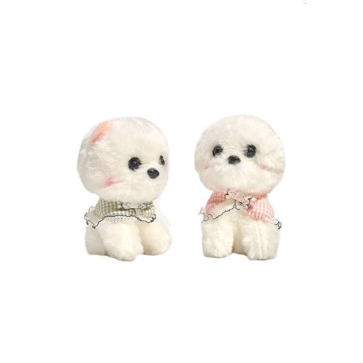 Cute plush Pomeranian puppy backpack charm, small toy bag pendant, cartoon pet dog keychain