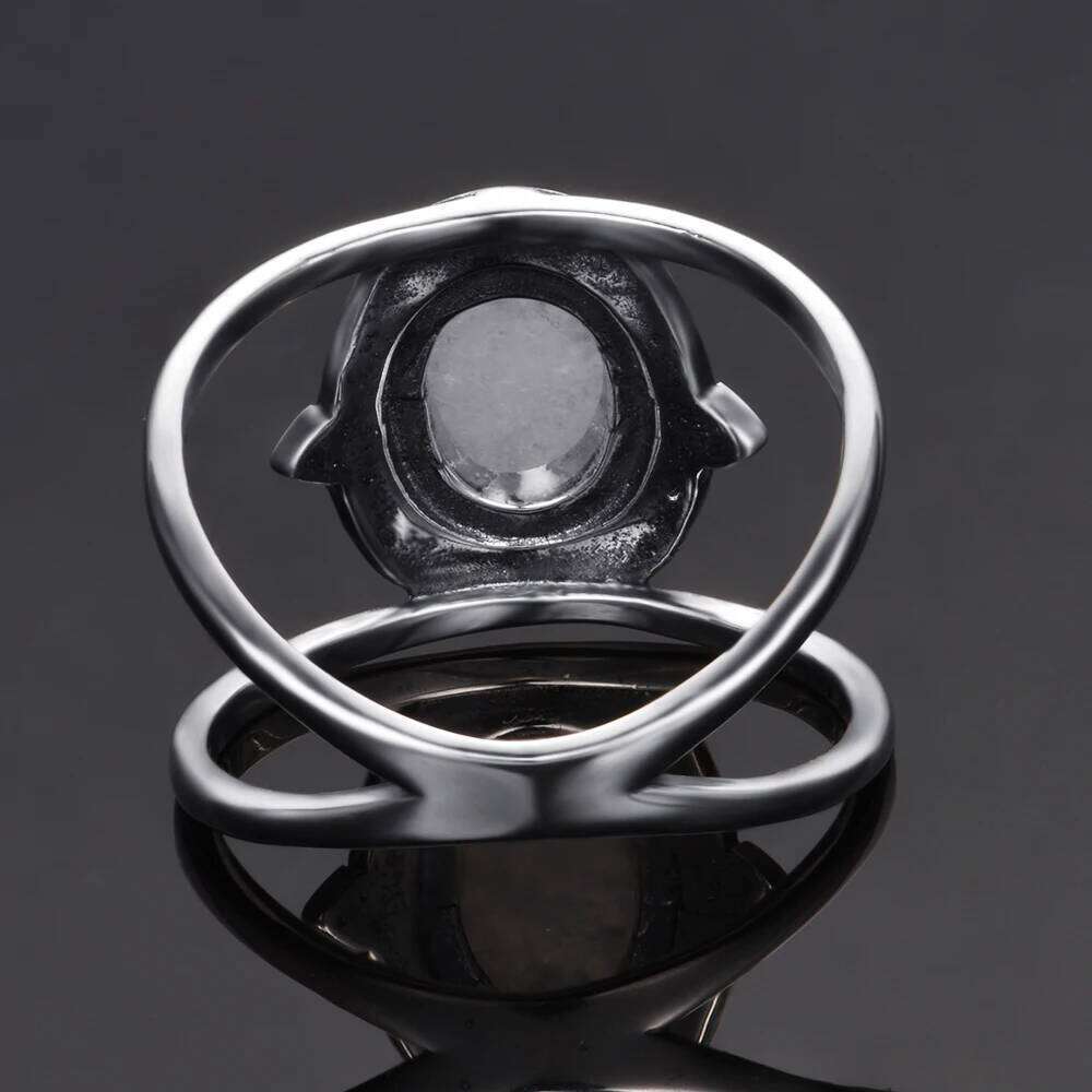 Vintage Natural Rainbow Moonstone Ring for Women Men Round Oval Gemstone Rings Luxury Fine Jewelry Wedding Party Gifts Size 6-10 H260312