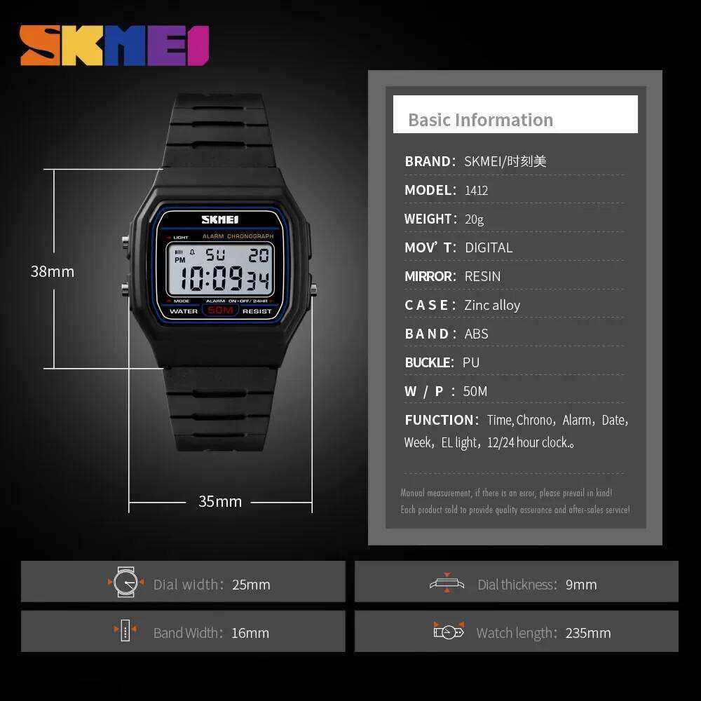 SKMEI 1412 Women Digital Watch Couple Countdown Waterproof Sports Date Week Female Wristwatches Girl Clock 1328 Relogio Feminino
