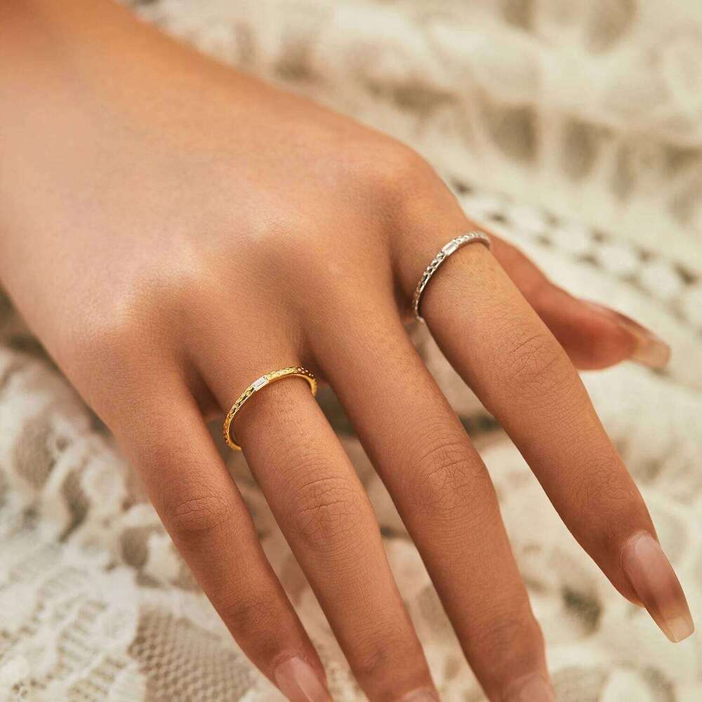 MODIAN 925 Sterling Silver Irregular Cross Line Concave And Convex Texture Rings For Women Fashion Gold Color Fine Jewelry H260312