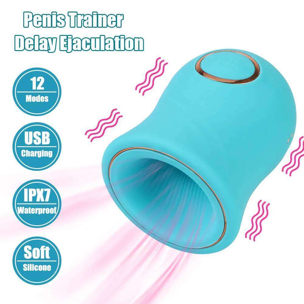 Oral Blowjob Sex Toys For Men 12 Modes Vibrator Male Masturbation Cup Delayed Ejaculation Magic Massager Erotic Penis Tranier Z260311