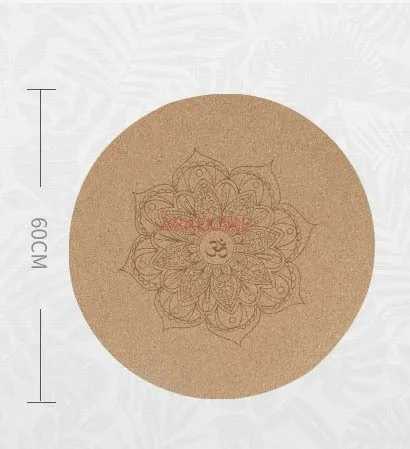 Cork circular yoga mat for meditation small size inverted flat support pad M260312