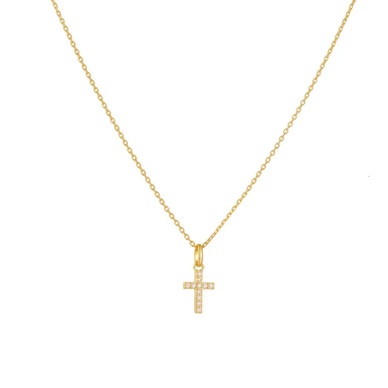 Delicate Cross 925 Sterling Silver Pendant Necklace Adjustable 260311