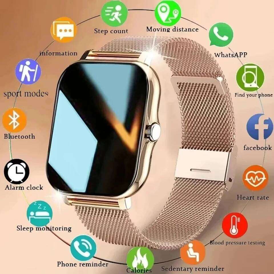 LAXASFIT 2025 New Bluetooth Talk Full Touch Screen Heart Rate Monitor Sports Fitness Smart Watch Men Women Gift
