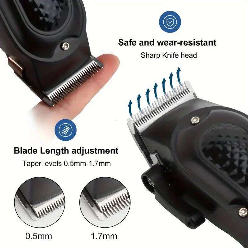 Professional men's hair with LED display, rechargeable lithium battery USB charging wireless trimmer suitable for trimmi C260312