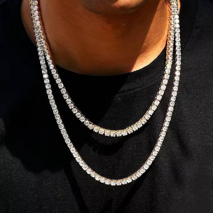 S925 Moissanite Tennis Chain Moissanite Tennis Necklace 925 Sterling VVS Tennis Chain Passes Diamond Tester