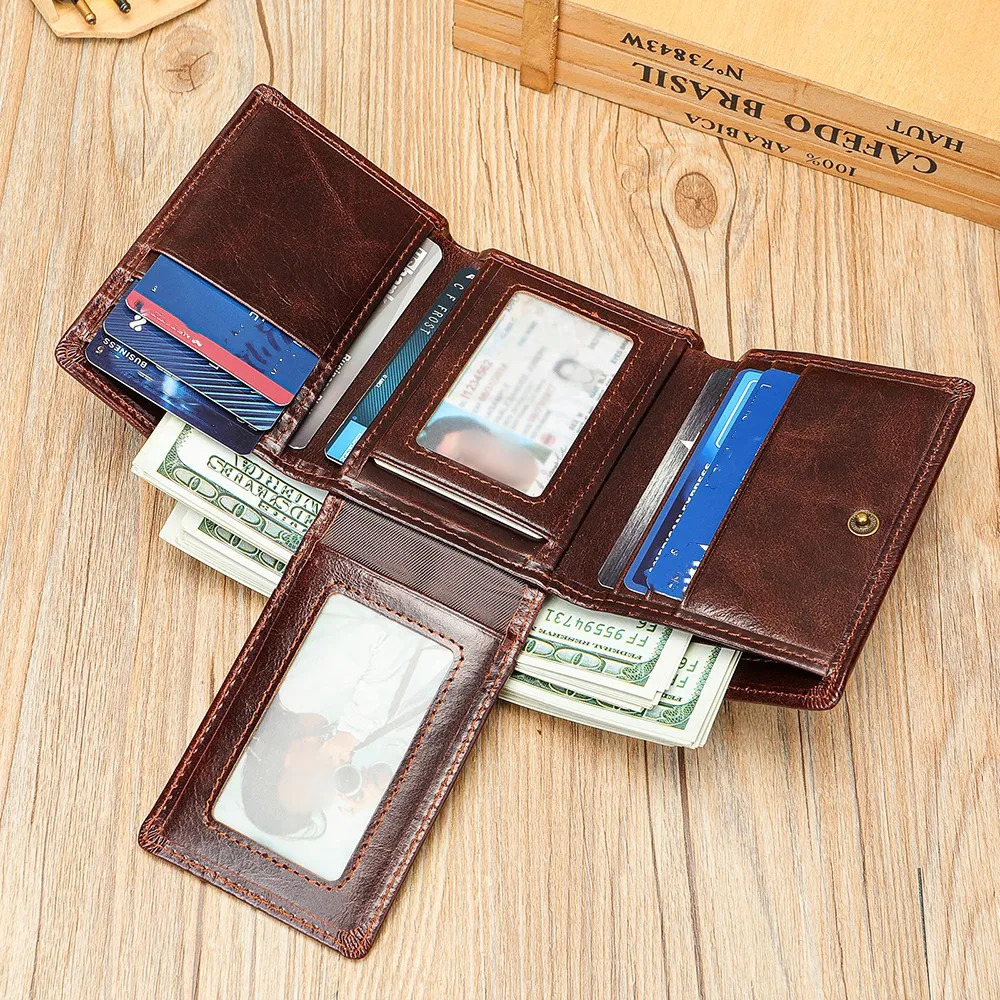 WESTAL RFID Blocking Men Wallets Genuine Leather Mens Wallet With Coin Pocket CardHolder with Muliti Card Slots Coin Purse 1134 260304