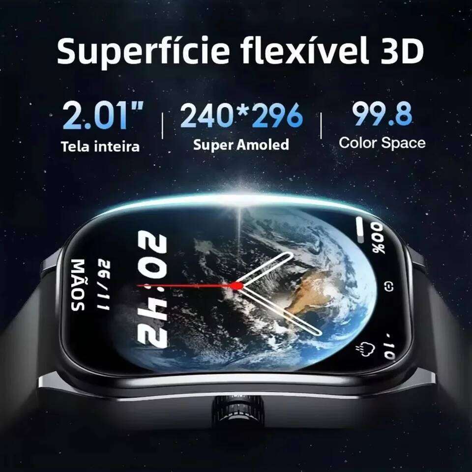 LAXASFIT Smart Watch 2.01-inch AMOLED Curved Display Bluetooth 5.4 Call Voice Assistant Fitness Sports Smartwatch Holiday gifts