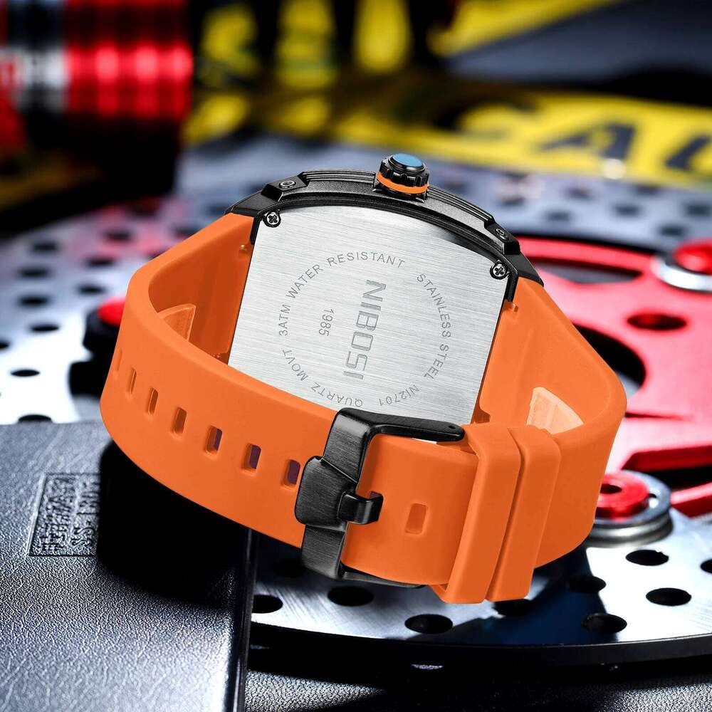 NIBOSI for Analog Waterproof Fashion Punk Chronograph Mens Watches Luxury Skeleton Sport Men Watch