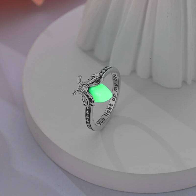 925 Silver Luminous Ring Infinite Original Zircon Wedding Anniversary Golden Moonlight Firefly Rings Women Jewelry Gift H260312