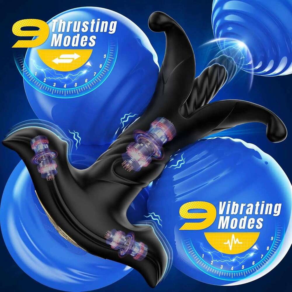 Male Sex Toys Prostate Massager Vibrator Men Anal 9 Tension Shock Flapping Thrusting Vibrating Butt Plug for Gay Z260311