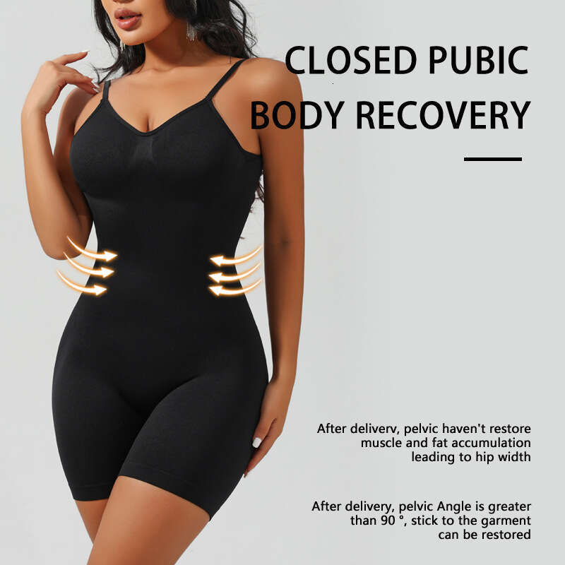 Women Shapewear Bodysuit High-Elasticity V-Neck Body Shaper with Deep Back Cut for Tummy Control and Butt Lifting