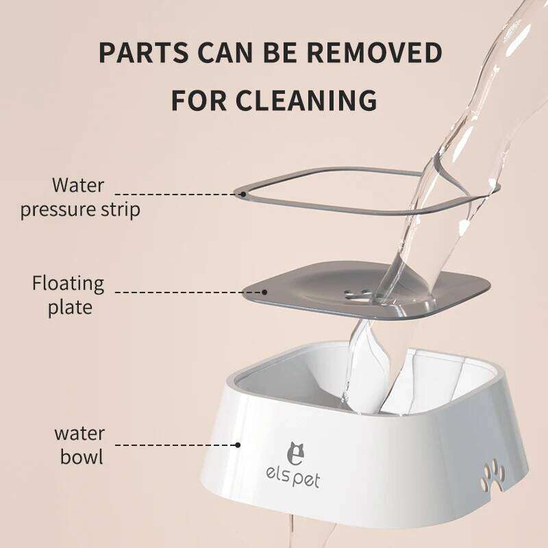 Elspet Drinking Water Floating Non-Wetting Mouth Vehicle mounted floating Dog Cat Bowl Without Spill 1L water dispense 26Y0312