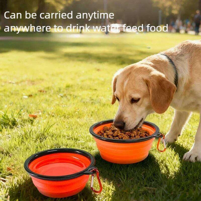 350 650 1000Ml Collapsible Dog Bowl Silicone Pet Feeder Portable Outdoor Travel Puppy Food Water Dish Safe For Small Medium Dogs 26Y0312