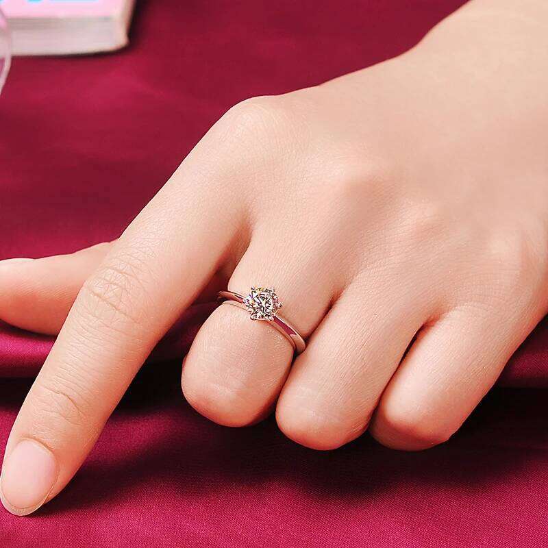 2020 Solitaire 1ct Lab Diamond Ring Real 925 sterling silver Engagement Wedding band Rings for Women Bridal Party Jewelry H260312