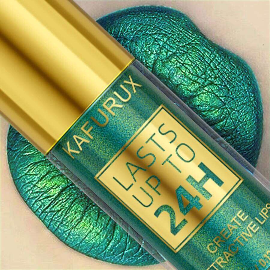 1pc Bold& Intense Glitter Shiny Metallic Glaze Pearlescent Tint, Waterproof Long Lasting Gloss Makeup Matte Lip Gift W260311