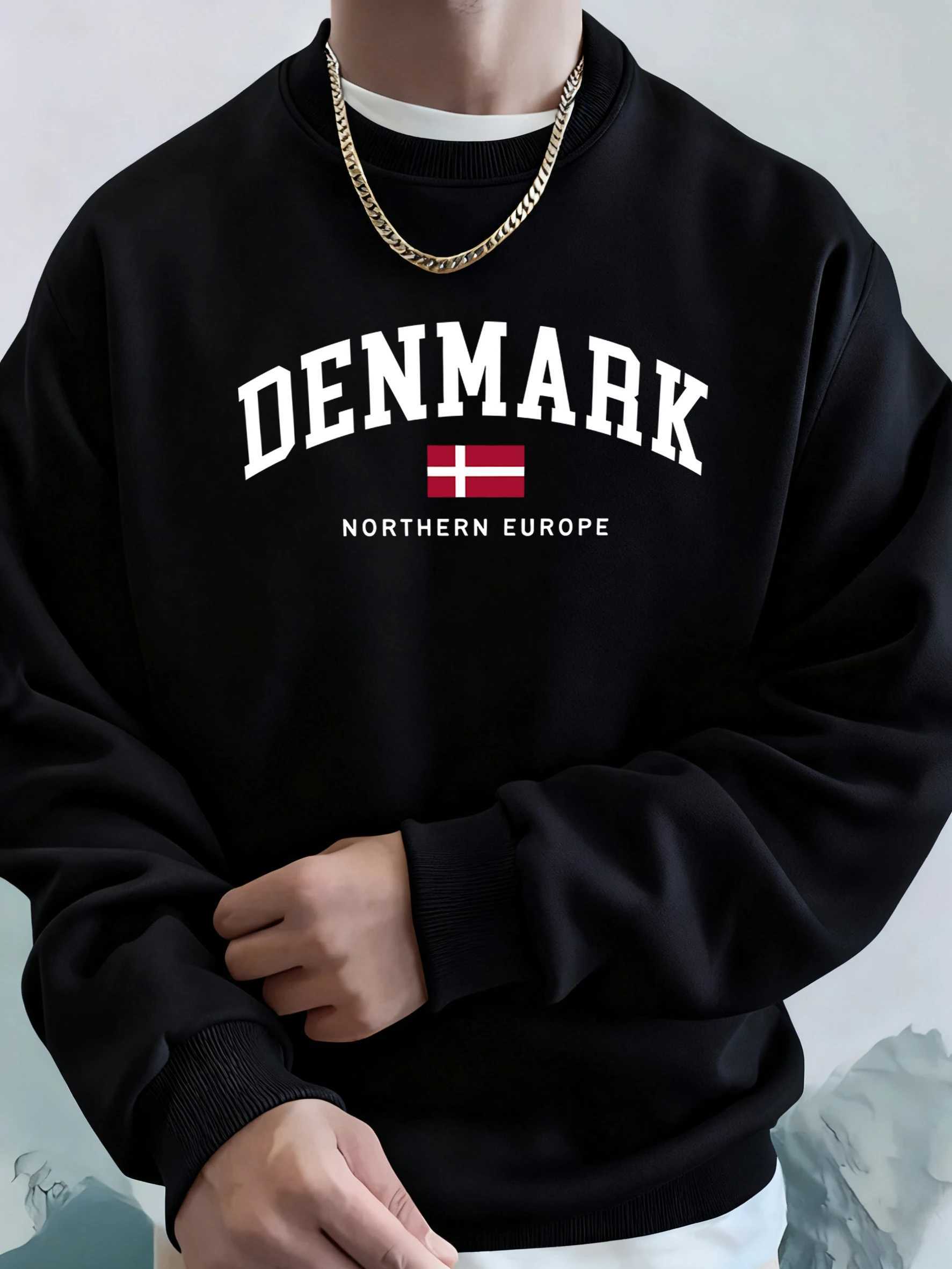 Denmark Northern Europe Flag Print Tops Men Soft Fashion Hoodie Sport Fleece Streetwear Basic Casual Sweatshirt AutumnPullover M260312
