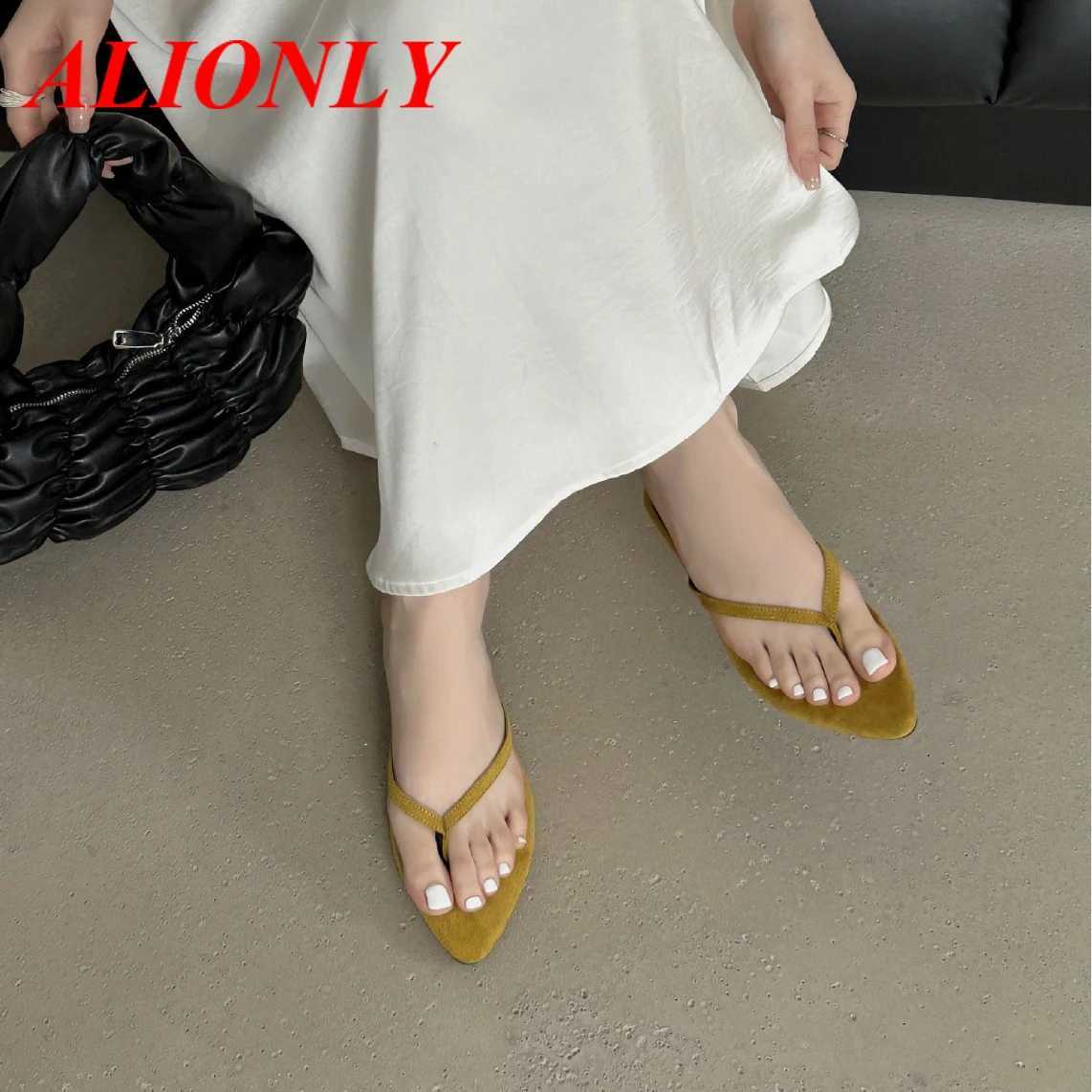 Alionly 2026 Summer Clip Toe Flat Heels Slippers Women Casual Beach Shoes Concise Candy Color Flip Flops Zapatos De Mujer K260312