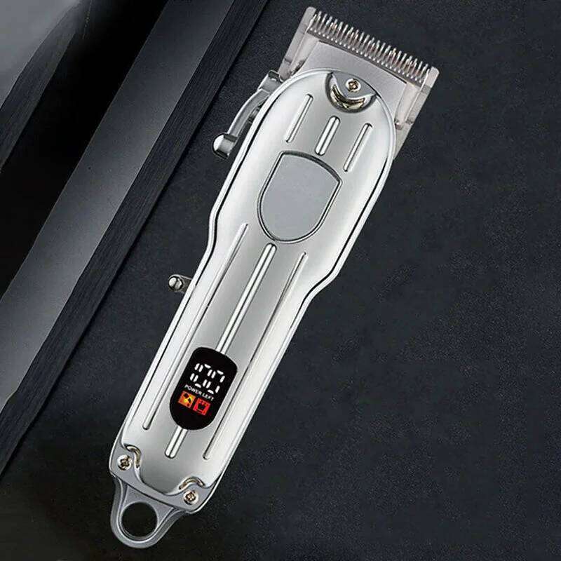 Rechargeable Electric Clipper Powerful Long-Lasting Metal Display Hair Trimmer Professional Shaving Machine Men's Grooming C260312