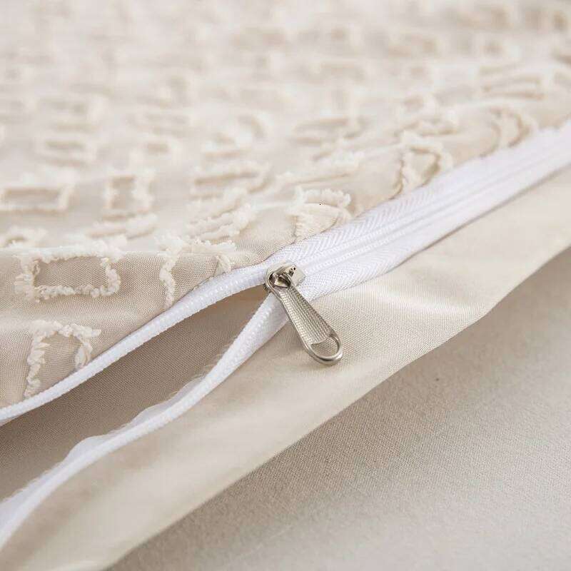 Solid Color Queen King Duvet - Tufted Boho Chic Soft Textured Clipped Microfiber Bedding Set 2/3 Piece Comforter Cover H260312