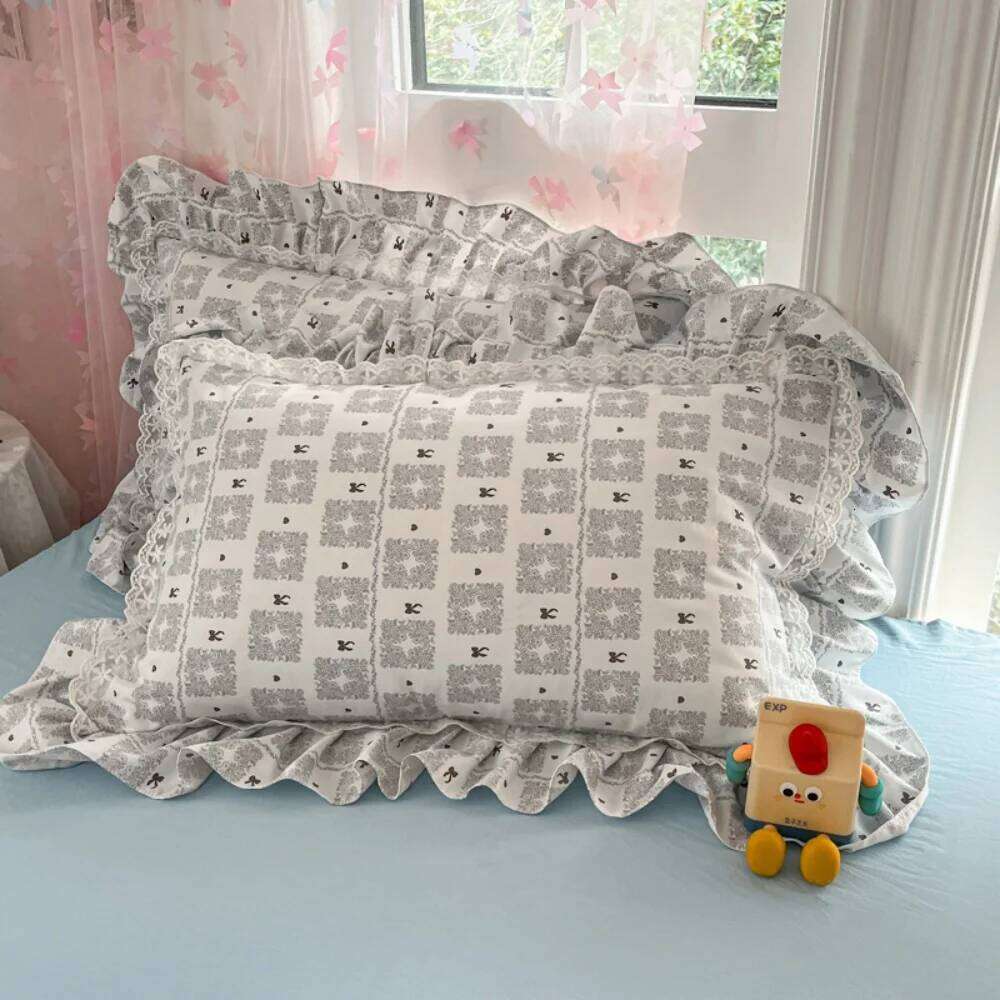 Korean Pure Cotton Bedding Princess Style Four Piece Set Student Dormitory Quilt Cover Bed Sheet Bedroom Decor Home Textiles H260312 - view 7