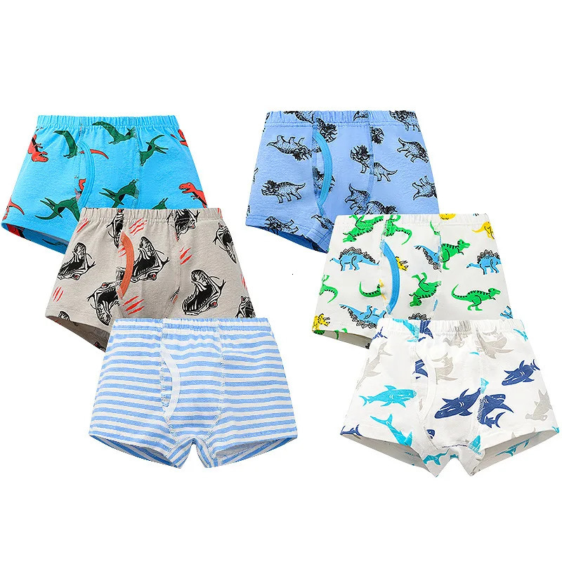 148 pcs Boys Boxer Briefs Sets Kids Cotton Underwear Boy Underpants Teenager Cartoon Dinosaur Print Children Panties 260311
