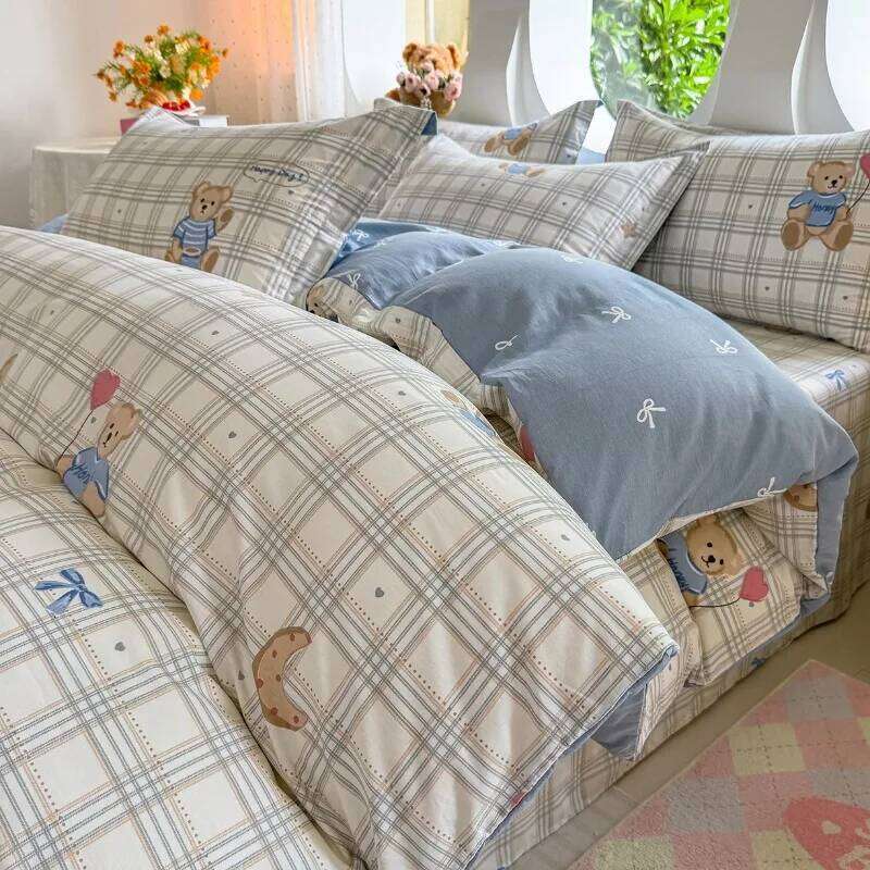 2025 new small fresh pastoral cotton printing series bed sheet family student dormitory four-piece set H260312