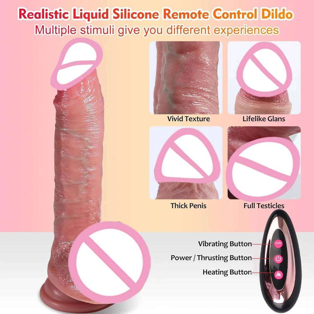Thrusting Vibrator Big Fake Dick Sexy Adult Vibrating Remote Control Realistic Dildo for Anus Vagina Stimulation For Women Z260312