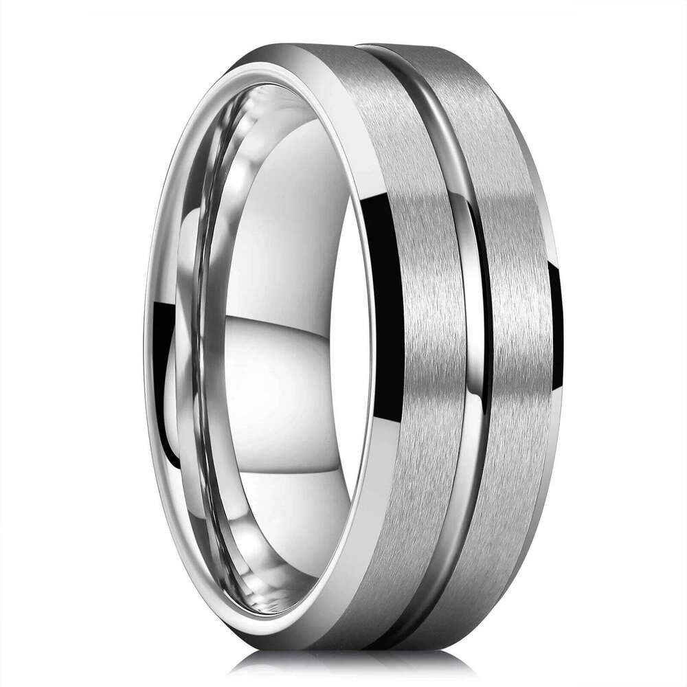Fashion 8mm Silver Color Titanium For Women Matte Brushed Men Stainless Steel Rings Wedding Band Jewelry Gifts H260312
