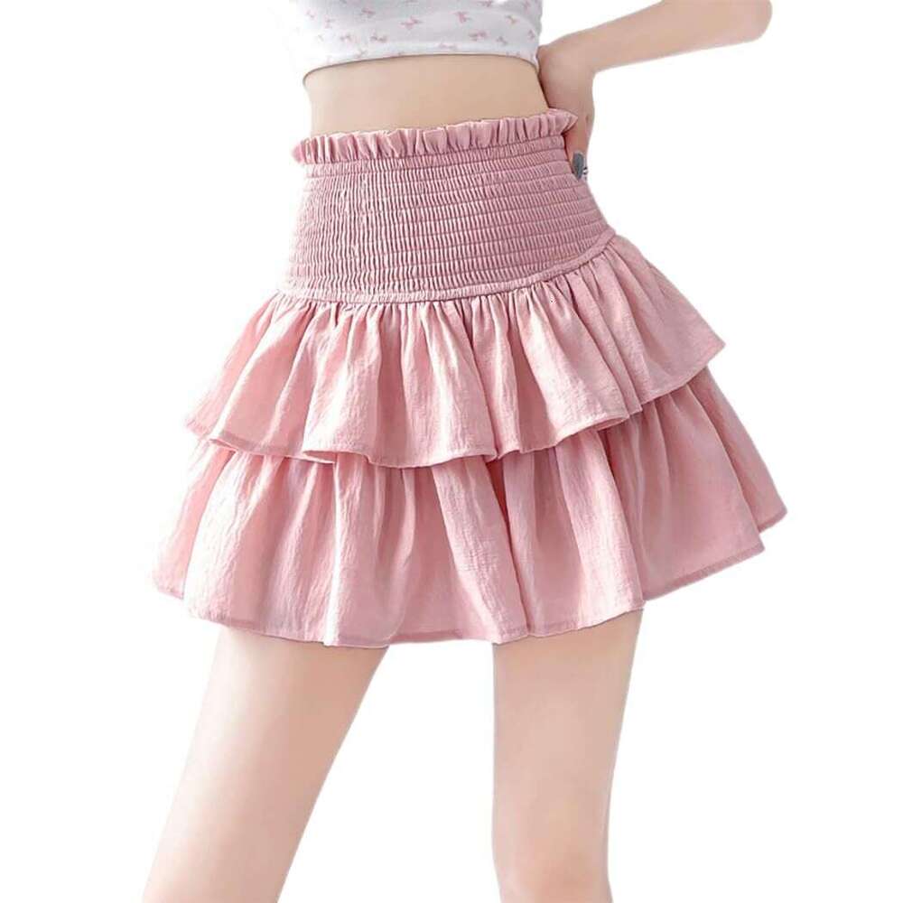 White fluffy short skirt for women, spring autumn 2025 new ballet cake high-waisted slimming half skirt, European and American style
