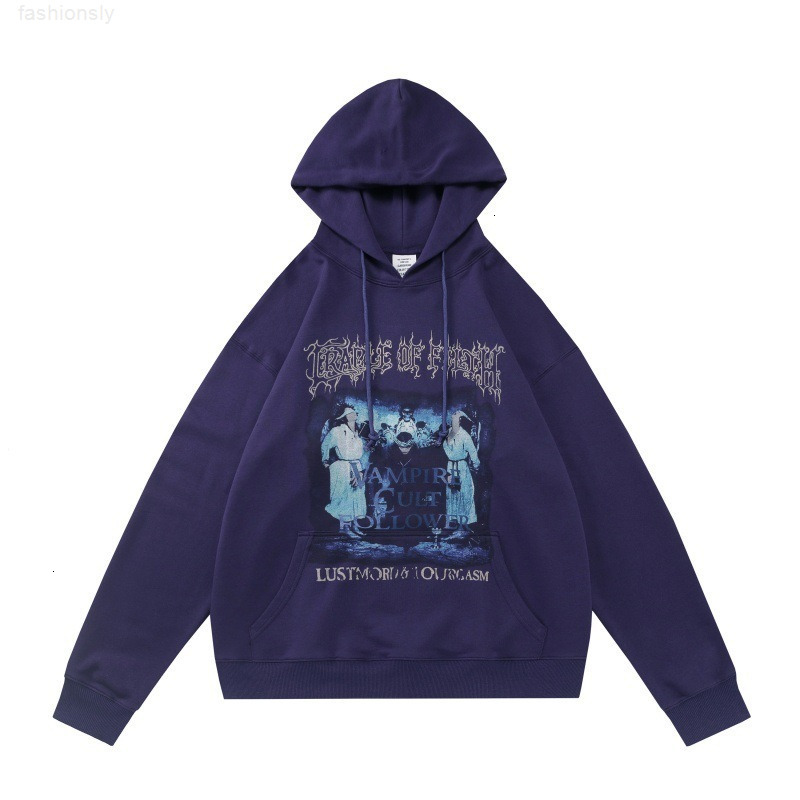 Designer Vetement VTM 25 New Dark Print Hooded Pullover Sweatshirt With Embroidery Unisex Loose Fit