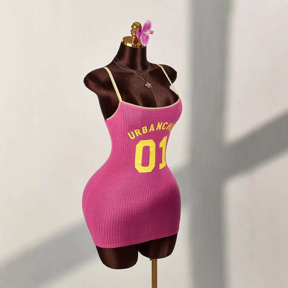 Cross-border fashion printed ins camisole for women, new summer style, sexy and slim-fitting bodycon dress