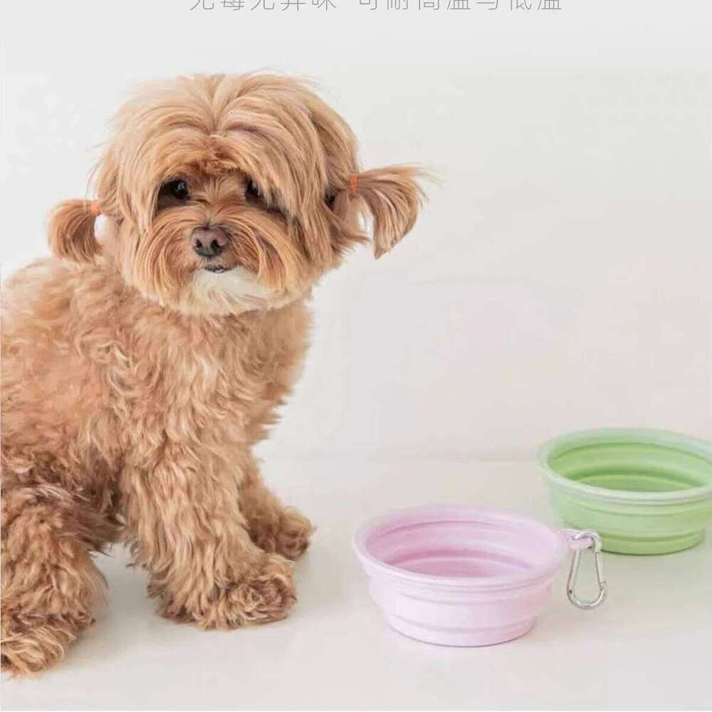 Pets Go Out Outdoor Drinking for Dogs Portable Silicone Folding Cat Dog Bowls 26Y0312
