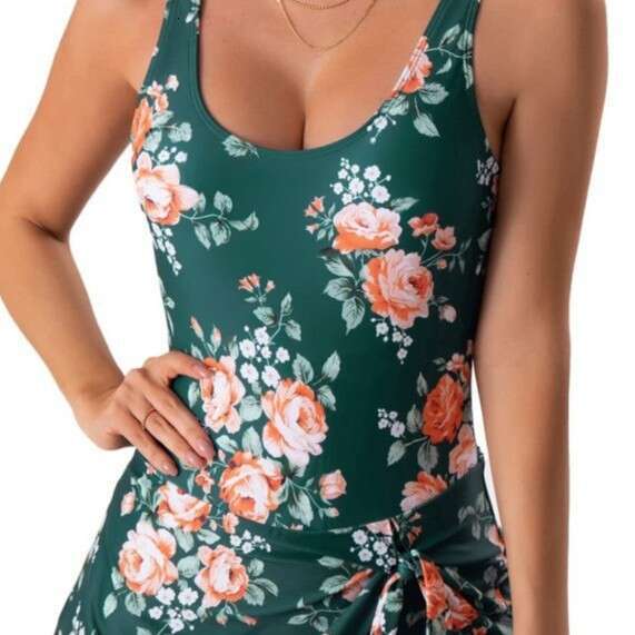 Printed swimsuit for women, cross-border Amazon sexy slim-fit one-piece dress, European and American foreign trade seaside beach swimwear