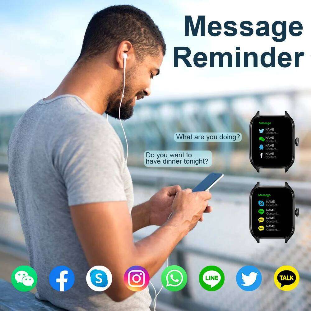LAXASFIT New Smart 2.01-inch HD Full Touchscreen Sports Fitness Watch Bluetooth Call Smartwatch Men Women Holiday Gift