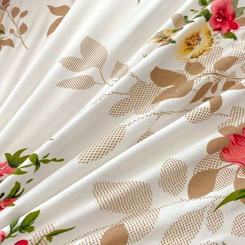 Floral with Zipper Closure - 3 Piece Bedding Set Includes 1 Duvet Cover and 2 Pillowcases H260312